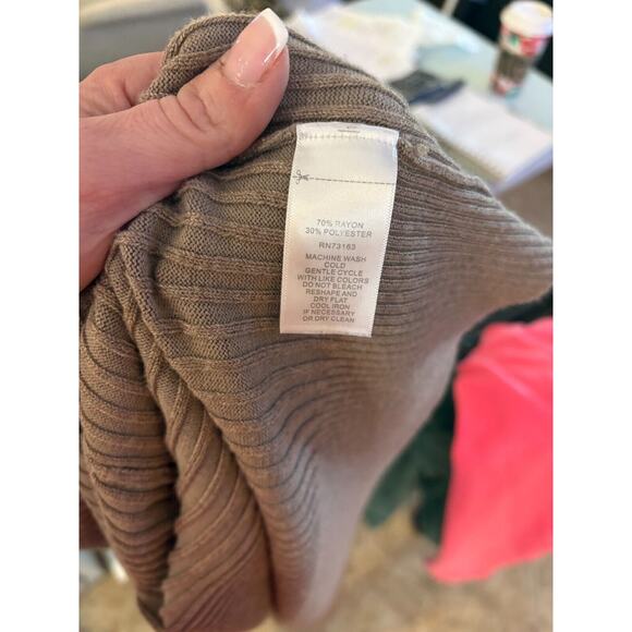 Spense Open Front Sleeveless Tan Duster Vest with Pockets Size M 6-10 - Picture 8 of 8